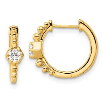 Diamond2Deal 14k Gold 0.28 ct Lab Grown Diamond Hinged Hoop Earrings VS Clarity, D-E Color