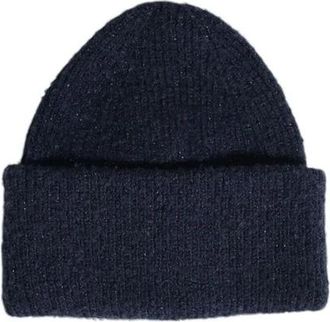 Pieces Blauwe Gerecyclede Polyester Dames Wintermuts - Dames - Hoeden - Blauw - ONE Size - Polyester - Accessoires