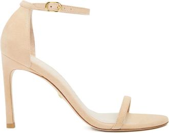 Stuart Weitzman 105mm suede sandals - women - Suede/Calf Leather/Calf Leather/Suede/Rubber - 40,5 - Neutrals