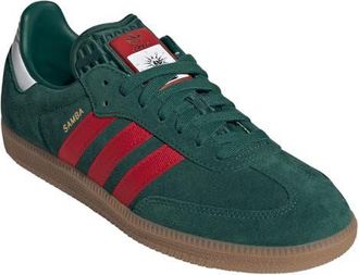 adidas x FIFA Gender Inclusive Samba OG Sneaker in Team Dark Green/Scarlet at Nordstrom, Size 11.5 Womens