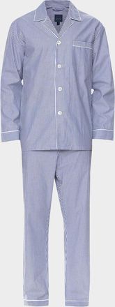 Majestic International Men & apos;s Cotton Bengal Stripe Long Pajama Set