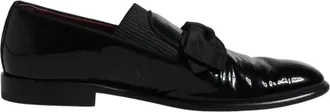 Dolce & Gabbana Black Leather Loafers Men Formal Dress Mens Shoes (Pre-Owned)