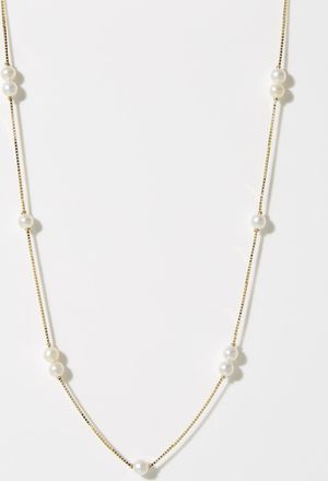 Poppy Finch Womens Myriad of pearls station chain