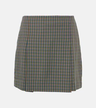 Tory Sport Checked pleated tennis skirt