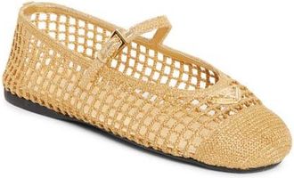 Prada Crochet Mary Jane Flat in Platino at Nordstrom, Size 10Us