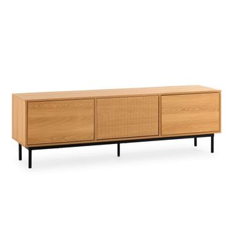 HOMN Mueble Tv 3 puertas efecto Roble