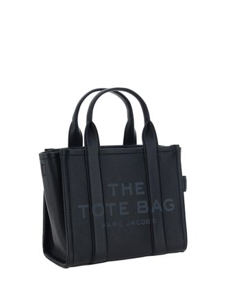 Marc Jacobs Womens Small Tote Handbag Black Calf Leather Handbags Hand Bags
