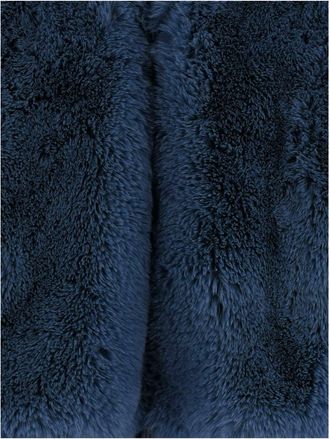Frankie Shop Womens Faux Fur V-Neck Jacket Navy Polyester