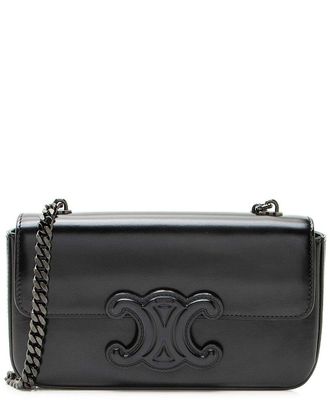Celine Celine Black Calfskin Shiny Triomphe Chain Shoulder Bag (Authentic Pre-Loved)