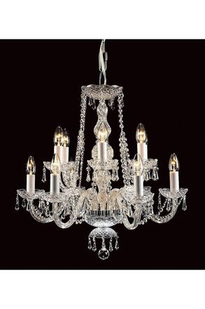 Netlighting Modra Crystal 12 Arm Chandelier in Grey