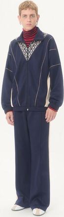 Valentino Pantaloni Valentino In Acetato Con Patch Vlogo Uomo NAVY/BURRO XXL