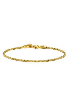 Vincero Mens Rope Chain Bracelet in Gold at Nordstrom, Size Medium