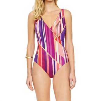 Gottex Surplice One Piece Swimsuit In Got Art Deco