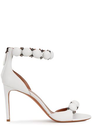 Alaia Bombe 90 Heeled Womens Designer Leather Sandals White UK4 - 4