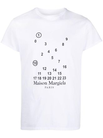 Maison Margiela numbers-motif cotton T-shirt - unisex - Cotton - S - White