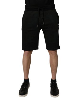 Dolce & Gabbana Black Cotton SweatMens Men Bermuda Mens Shorts