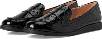 Life Stride Zee Loafer/Moc Shoes Womens Flat Shoes Black Croco : 6.5 W (C), Faux Leather
