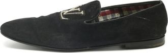 Louis Vuitton Mocassini con ricamo in pelle scamosciata - Nero