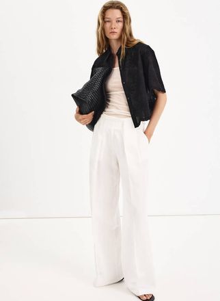 Mango Camicia crop ricamata nero - Donna - S - MANGO