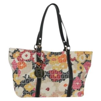 Fendi Pre-owned Tote Bags, female, Multicolor, Size: ONE SIZE Pre-owned Zucchino Canvas Tote Bag
