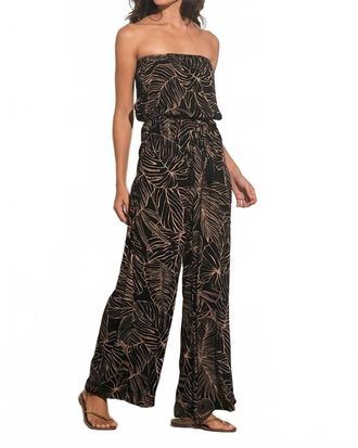 Elan Strapless Jumpsuit In Black/beige
