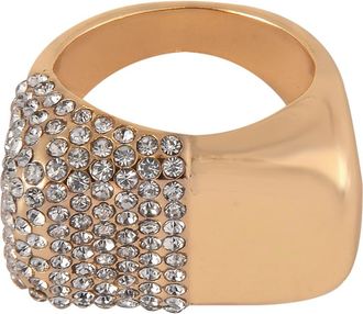 Shelli Segal Pav&eacute; Crystal Cocktail Ring in Gold at Nordstrom Rack, Size 8