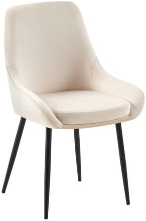 Clp Silla de comedor con reposapi&eacute;s en terciopelo crema