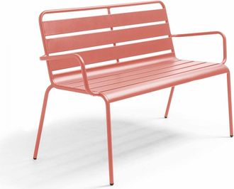 Oviala Banco de jardín de metal arcilla