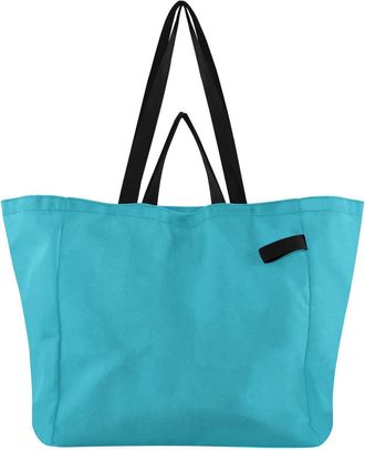 Generic Teal Blue pattern Reusable Canvas Tote Bag, Heavy Duty Grocery Shopping Bag with Hard Bottom Large Capacity Double Handles Work Groceries Travel