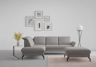 Sit&more Ecksofa »Fashion L-Form« wahlweise mit Kopfteilverstellung und Vorziehsitz, motorisch