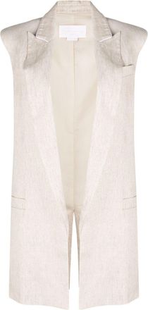 Genny open-front tailored vest - women - Viscose/Elastane/Linen/Flax/Polyamide/Polyester/Polyester - 42 - Neutrals
