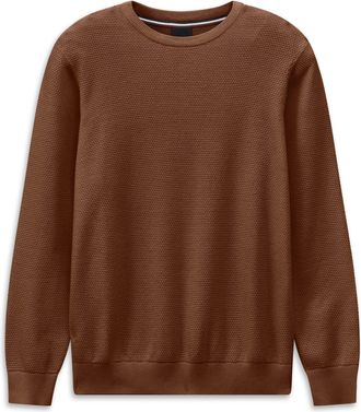 Bugatti Rundhalspullover BUGATTI Regular Fit, Herren, Gr. XL, braun (70, braun), Strick, 100% Baumwolle, unifarben, regular fit, Rundhals, Pullover Rundhalspu