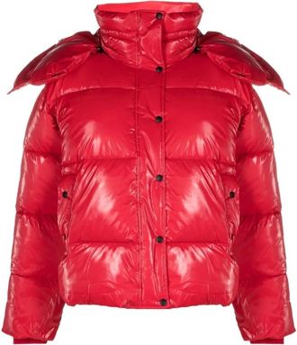 Calvin Klein Jeans Rode Wijde Pufferjas - Dames - Winterjassen - Rood - L - Polyester - Jassen