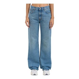 Haikure Wide Jeans - Dames - Jeans - Blauw - Maat: W27 Katoen