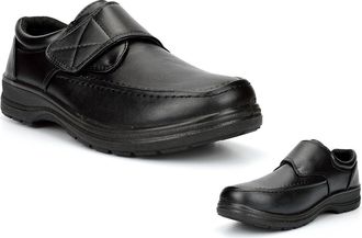 Generic Mens Comfort Shoes Size 6 Boys Shoe Size 8 Strap Fastening Shoes Mens Casual Shoe Comfort Strap Fastening Lightweight Sizes 6-12 Black 12 UK