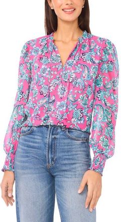 CeCe by Cynthia Steffe Split Neck Top in Legacy Pink at Nordstrom, Size X-Small