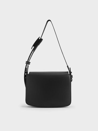 Charles & Keith Boxy Front Flap Shoulder Bag