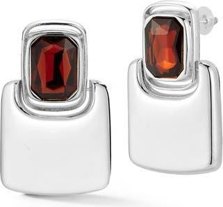 Sphera Milano Crystal Rectangular Drop Earrings in Silver at Nordstrom Rack