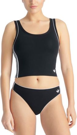 adidas Originals Comfort Flex Cotton Blend Crop Tank in Black at Nordstrom, Size Xx-Large