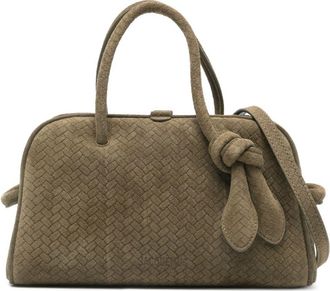 Jacquemus Khaki Green Woven Top Handle Bag