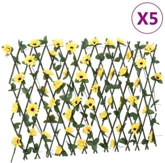 vidaXL Enrejado Expansible Hiedra Artificial Amarillo 5 Uds 180x60 Cm Vidaxl