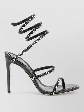 Rene Caovilla cleo stiletto sandals open toe spiral straps