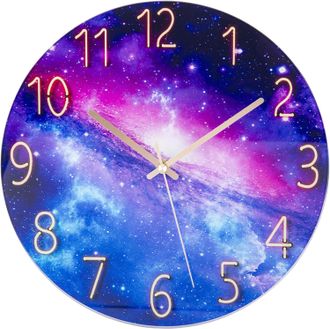 OEM Reloj De Pared De Cuarzo Silencioso Moderno De 30 Cm Que Funciona Con Pilas Para Dormitorio, Hogar, Cocina, Habitaci&oacute;n, Oficina, Escuela, Color Morado