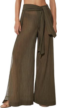 Reiss Gemma Wide Leg Cover-Up Pants in Khaki Green at Nordstrom, Size 12