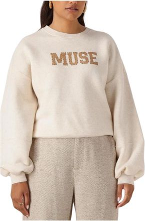 Nukus Nukus, Dames, Sweatshirts & Hoodies, Beige, Maat: 2XL Katoen
