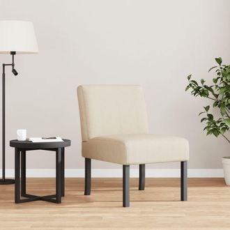 vidaXL Silla Tapizada De Tela Crema Vidaxl