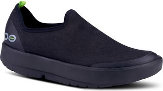 Oofos Womens Oomg Eezee Low Canvas Slip-On In Black