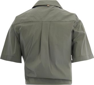 Liu Jo Womens Shirt With Knot Green Peppermint Cotton