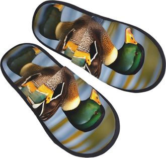Generic Mallard Duck Men Women House Shoes Fuzzy House Slippers Soft Shoes For Bedroom Winter Outdoor M