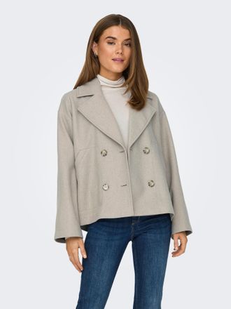 Only Kurzjacke ONLY ONLNANCY JACKET NOOS OTW, Damen, Gr. XL, simply taupe detail:melange, Web, Obermaterial: 100% Polyester, meliert, h&uuml;ftlang, V-Ausschnit